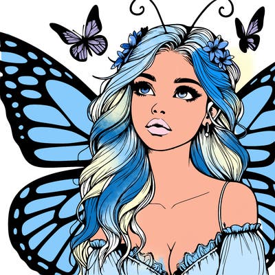 butterfly fairy realistic girl