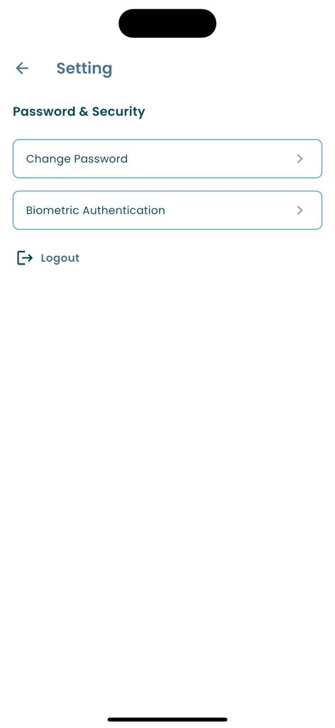 Arif Remit - Arif Remit app security settings screen with password and biometric authentication options