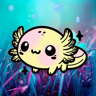 cute easy baby axolotl