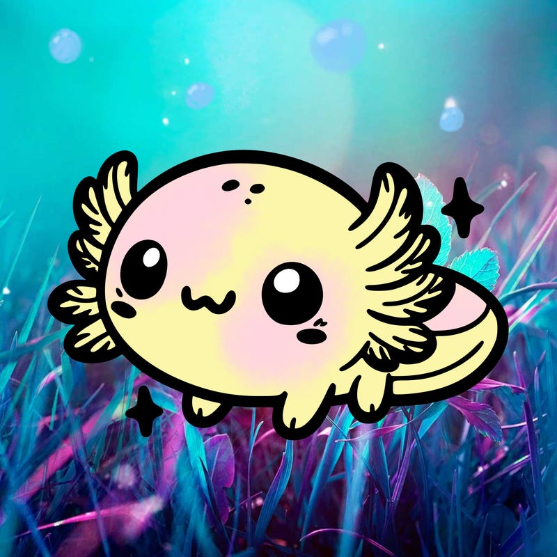 cute easy baby axolotl