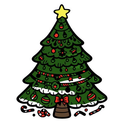 christmas tree with lots of details