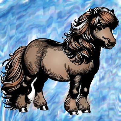 realistic shetland pony