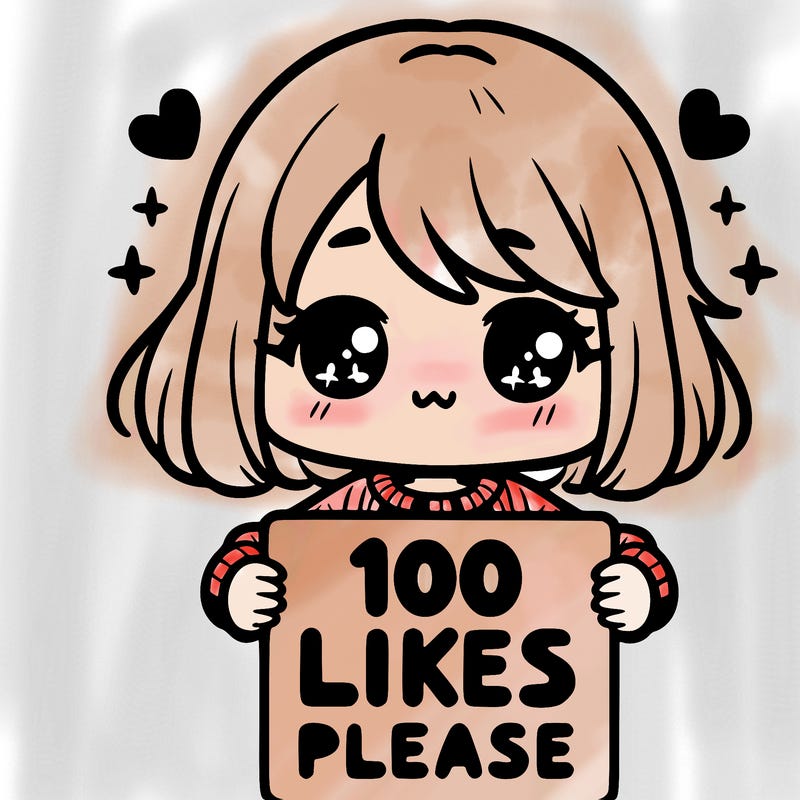 cute girl holding a sign saying 100 likes please
