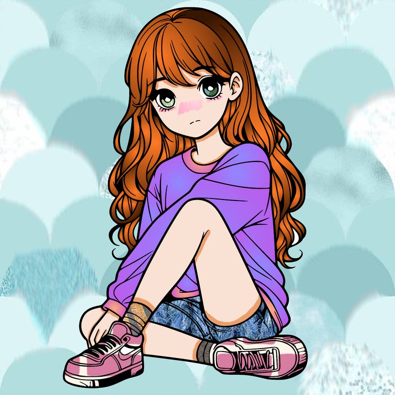 girl sitting realistic