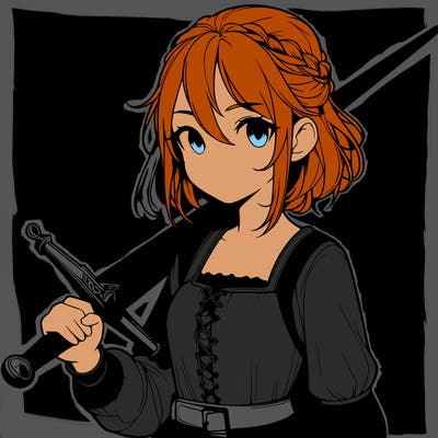 realistic girl with a sword