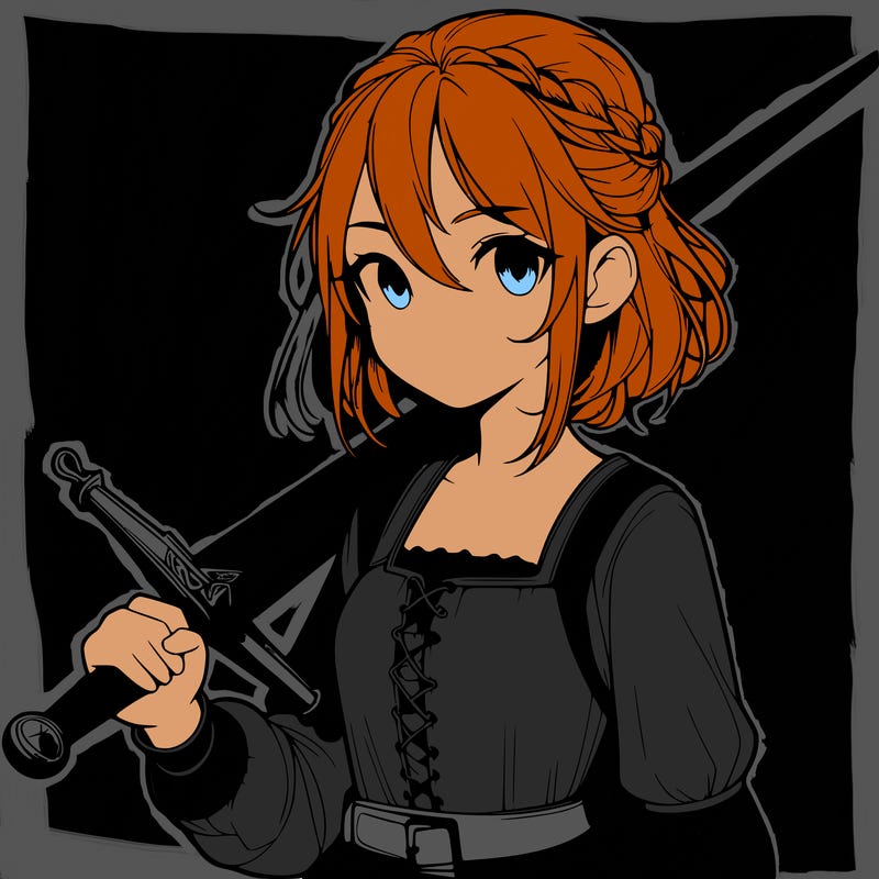 realistic girl with a sword