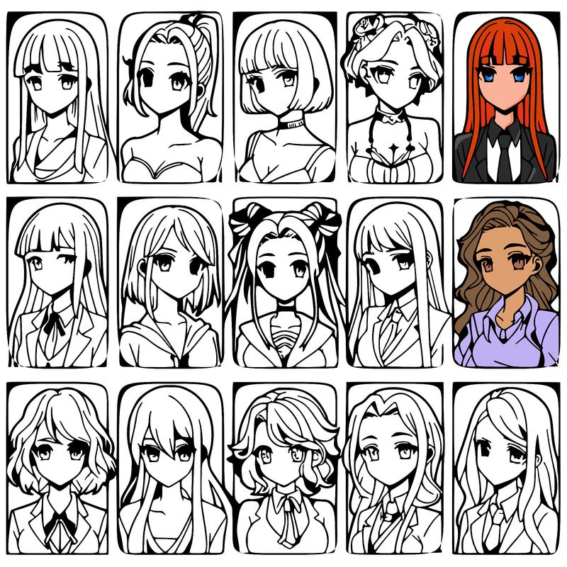 girls that look diffrent anime