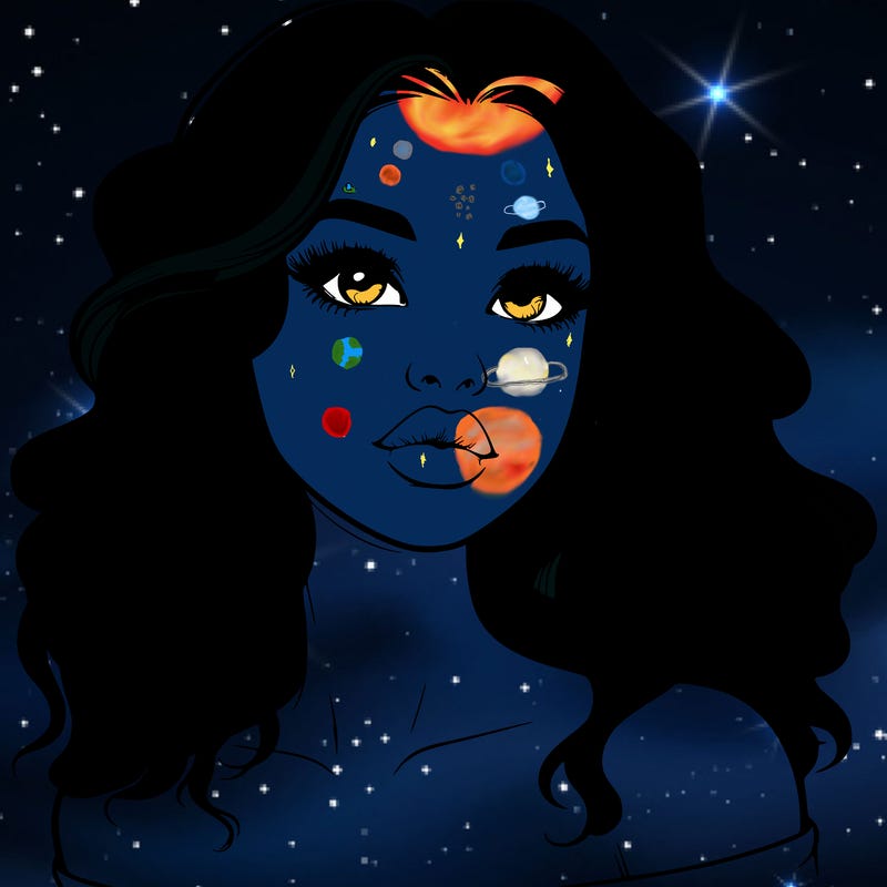 realistic girl with wavy hair and lips