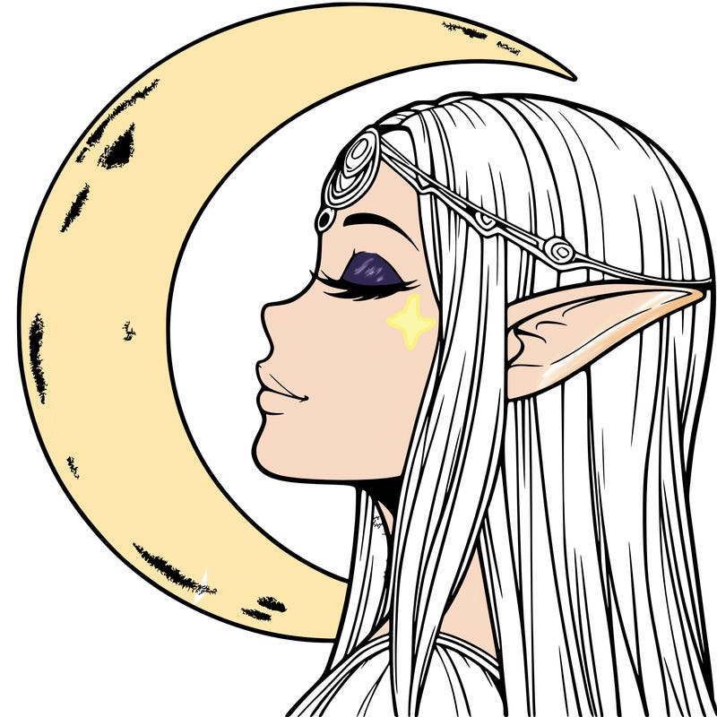 a realistic moon elf