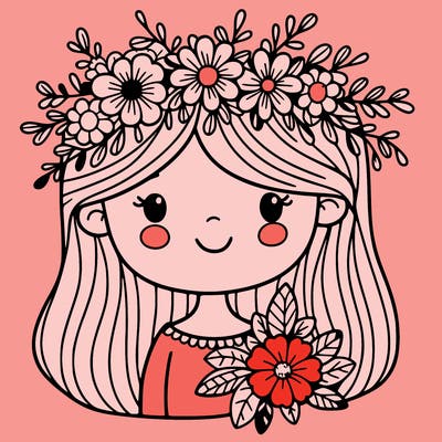 girl with flowers crown