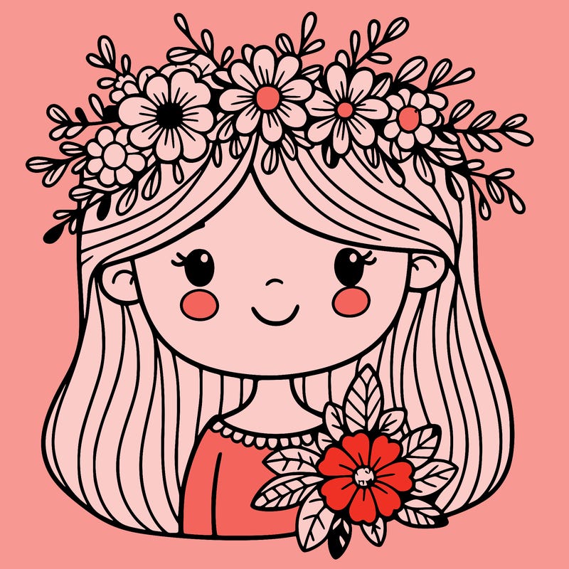 girl with flowers crown