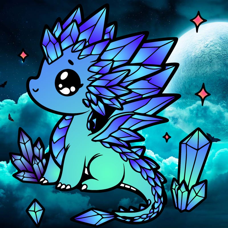little cute crystal dragon