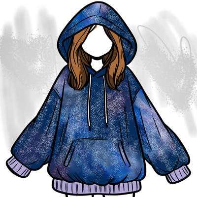 girl in oversized hoodie