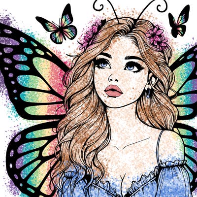 butterfly fairy realistic girl