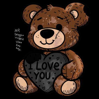 teddy bear holding an i love you heart