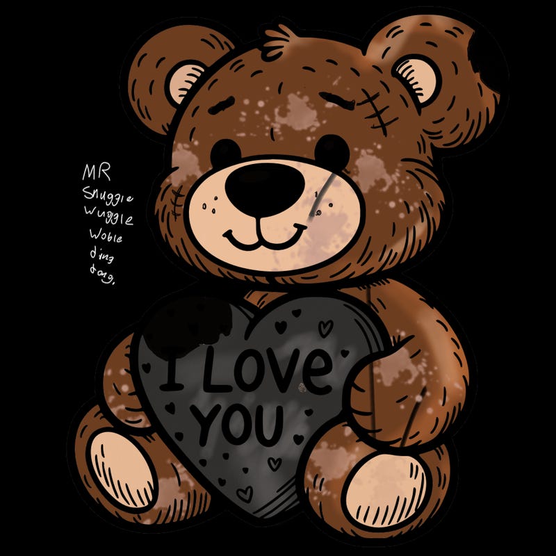 teddy bear holding an i love you heart