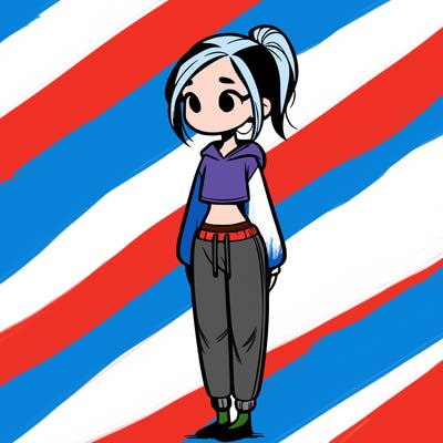 skinny girl in sweatpants