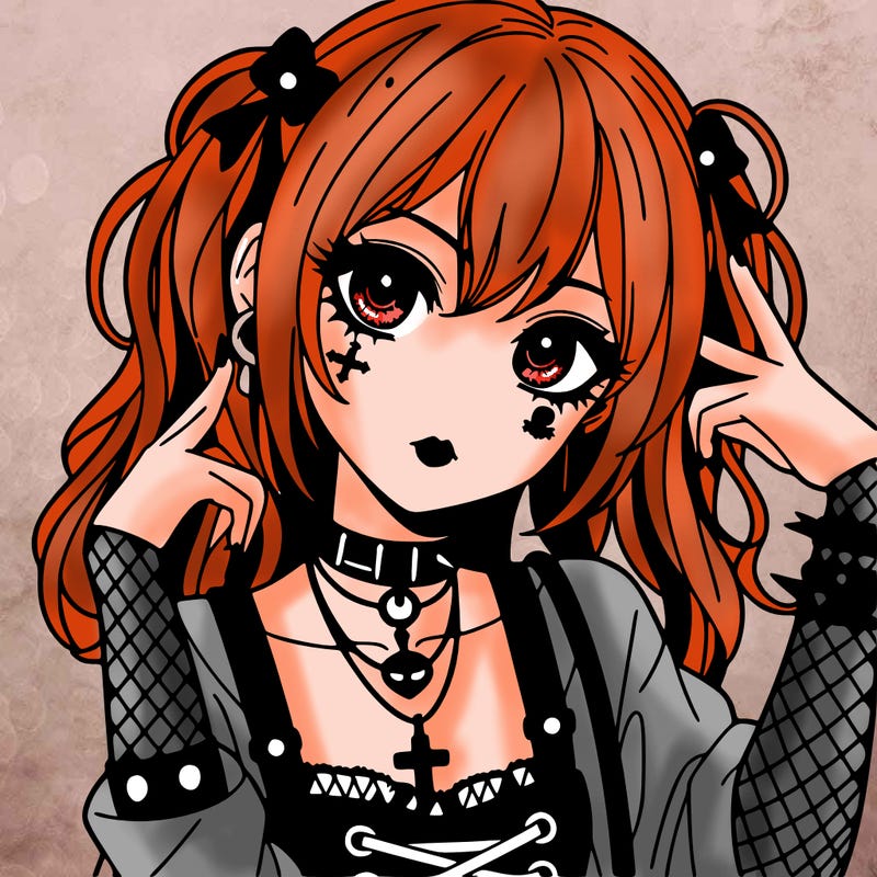 goth anime girl