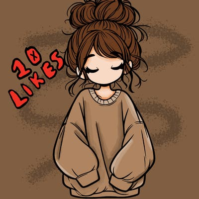 girl with baggy sweatshirt and messy bun