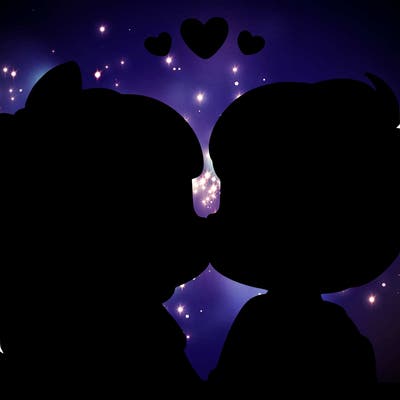 boy and girl kissing