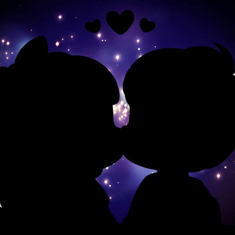 boy and girl kissing