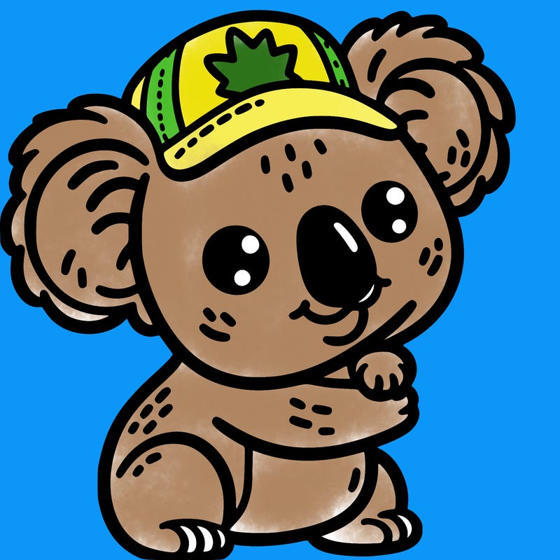 a koala with the australian cap