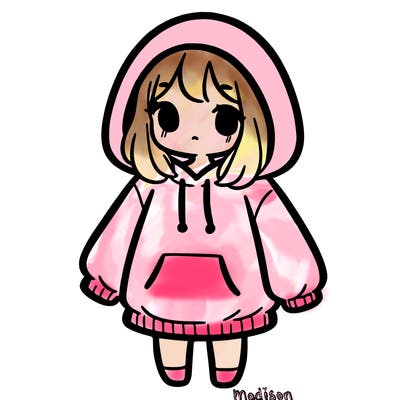 girl in a over sizes hoodie