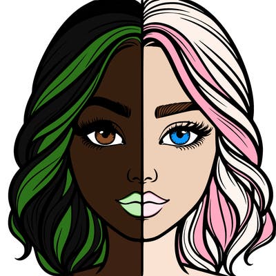 realistic girl split half