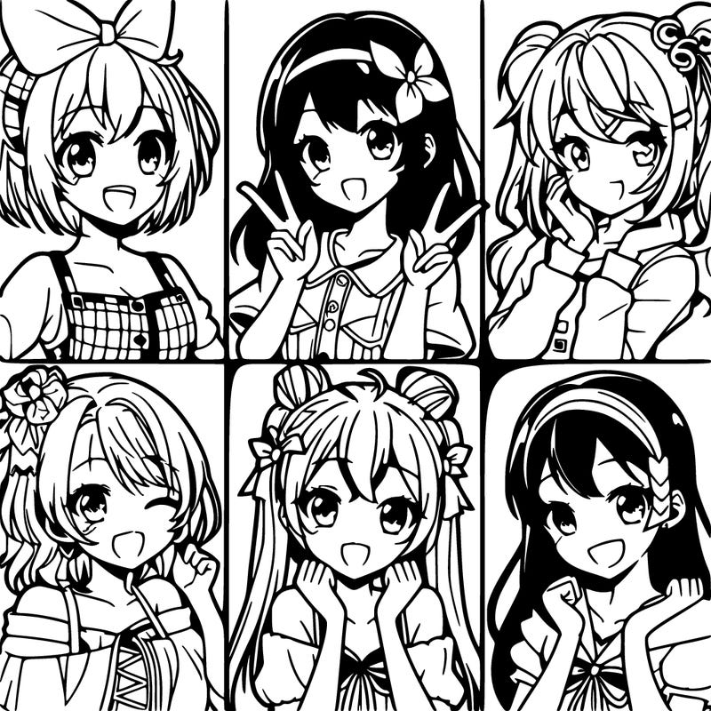 6 girl anime