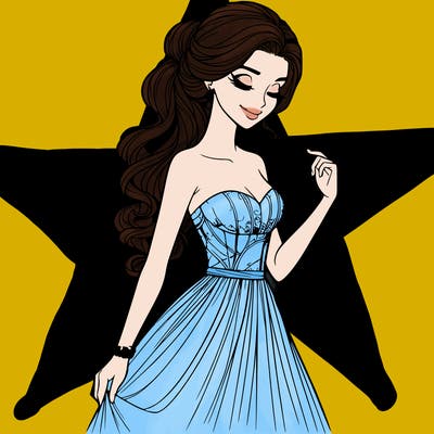 a realistic woman wearing an elegant dress