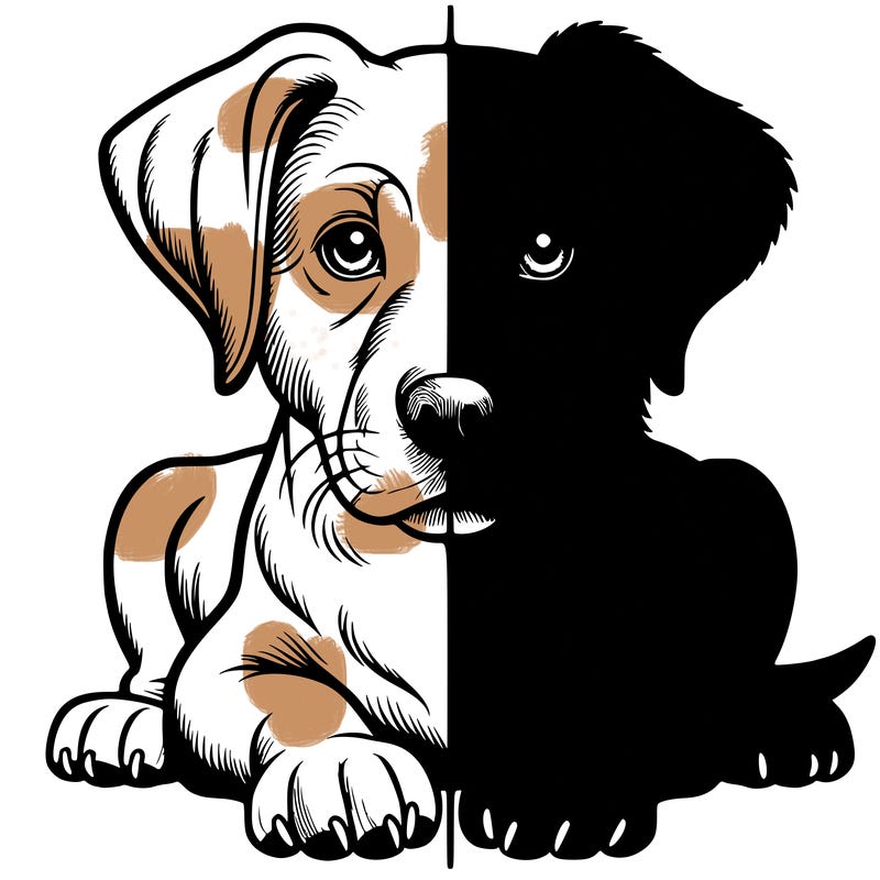 realistic dog split picture