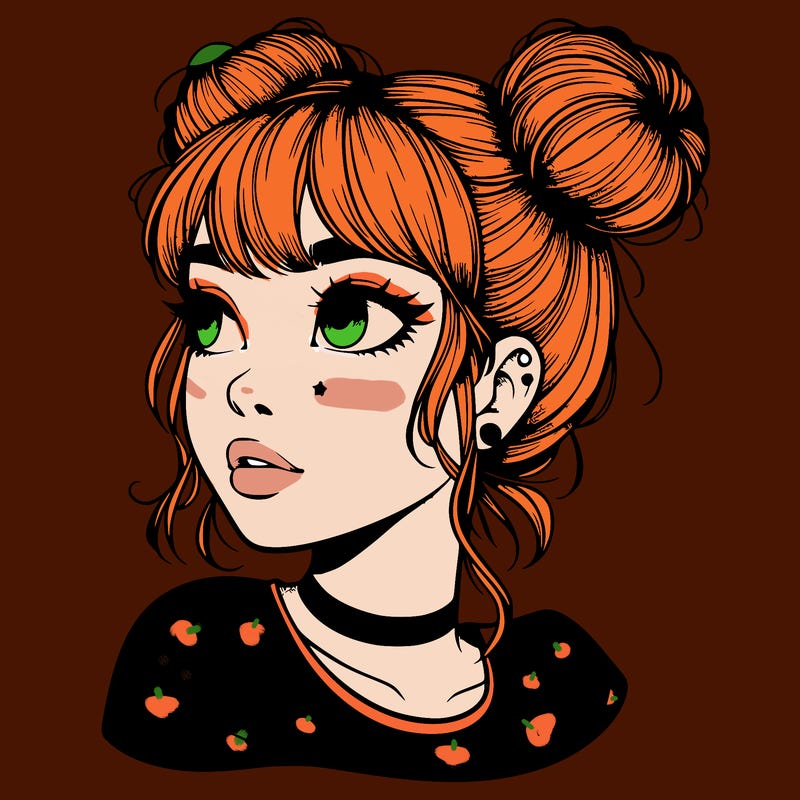 realistic girl with spacebuns