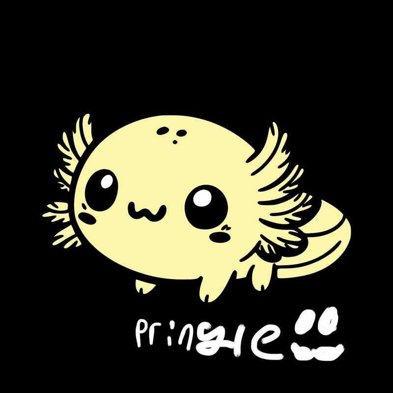 cute easy baby axolotl