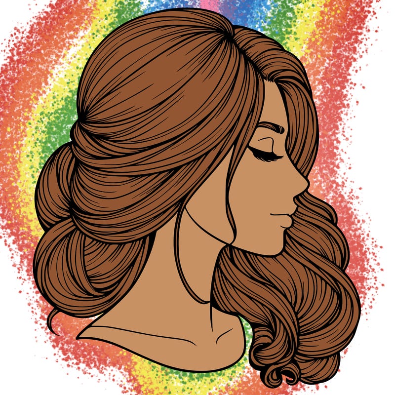 realistic woman's head & hair