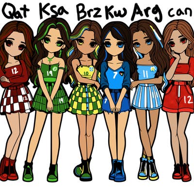 a group of girls realistic