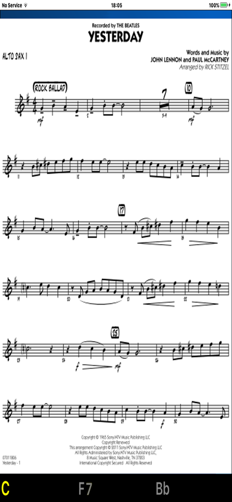 Winlive Pro Karaoke Mobile - Winlive Pro Karaoke Mobile displaying sheet music for Alto Sax
