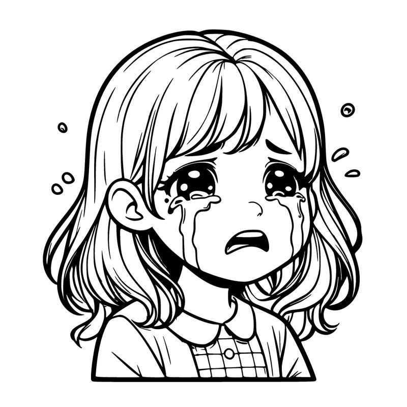 realistic girl crying