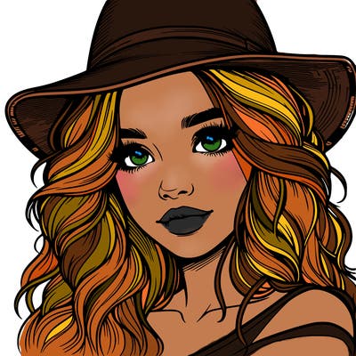 realistic girl with hat