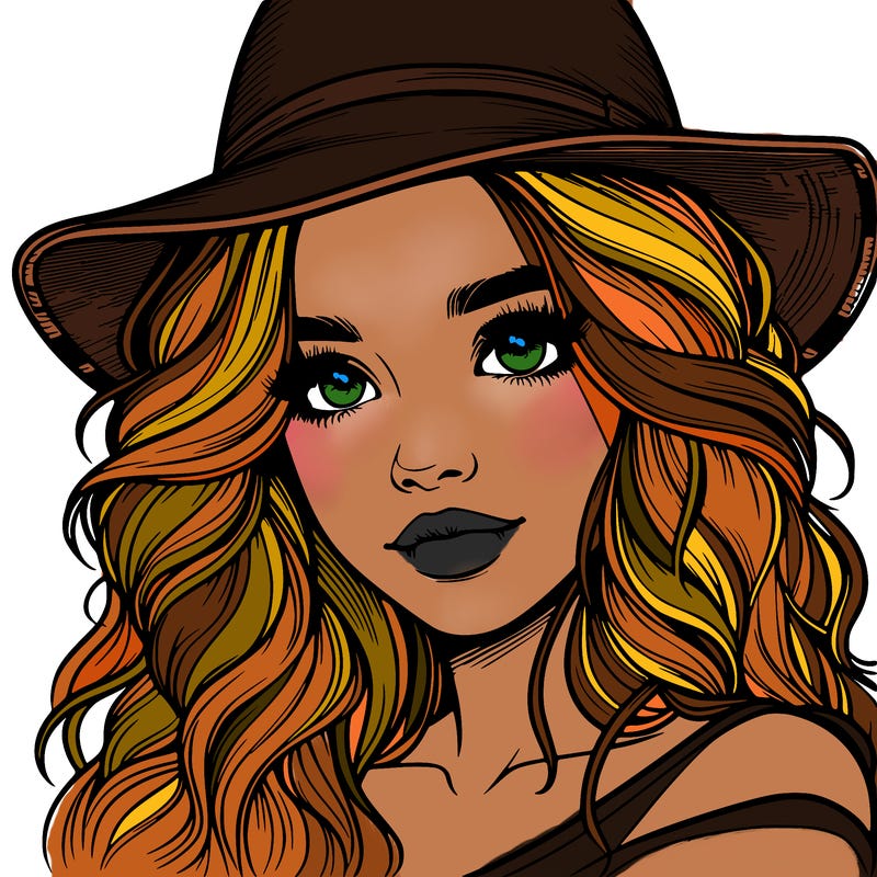 realistic girl with hat