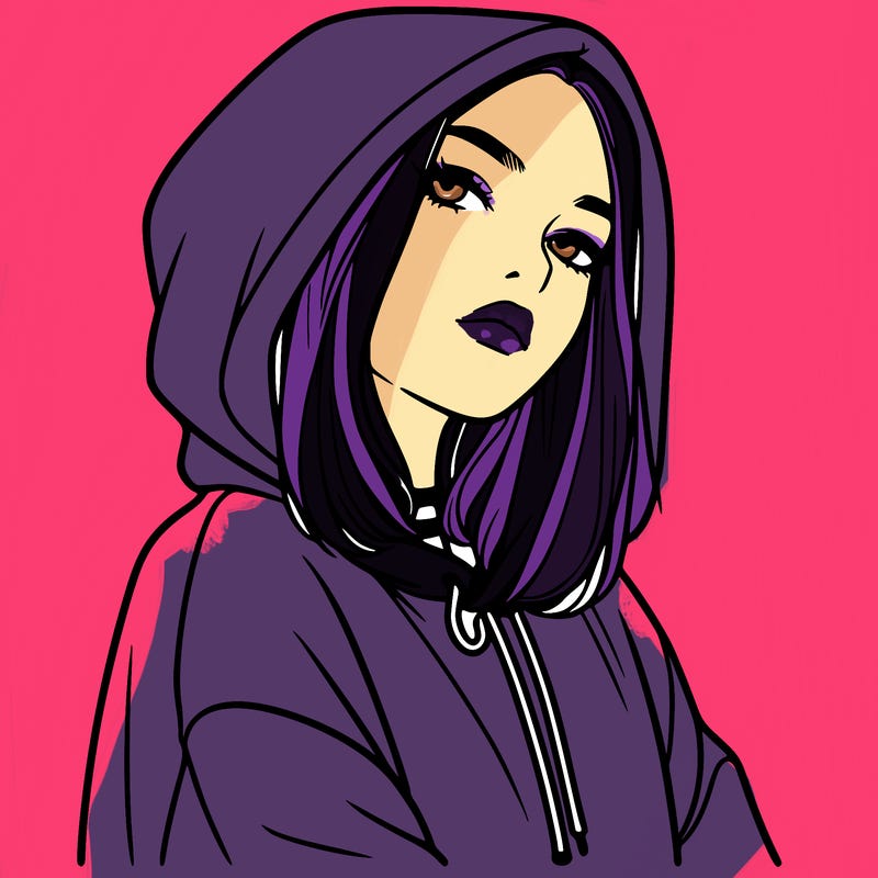 a realistic girl in a hoodie