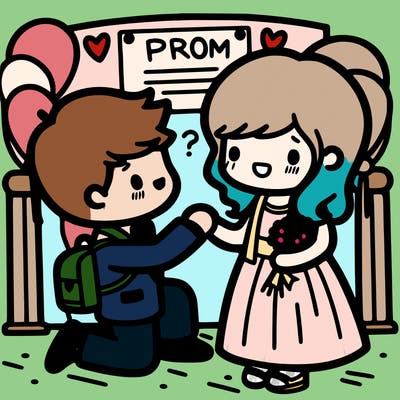 a guy asking a girl to go to prom with him