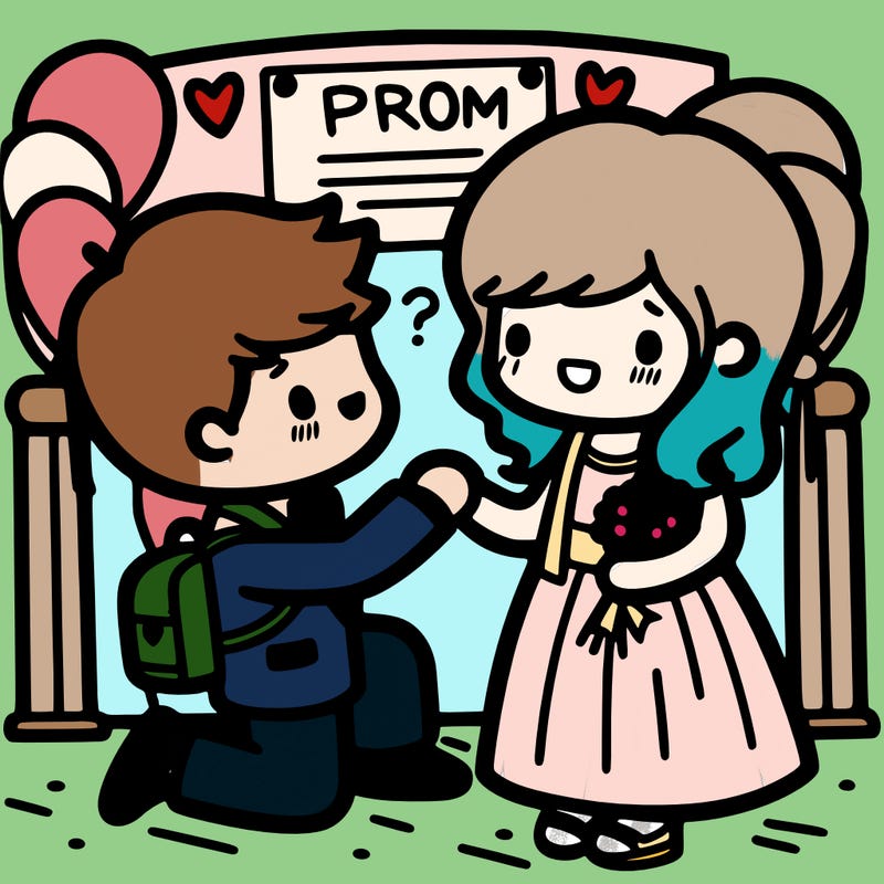 a guy asking a girl to go to prom with him