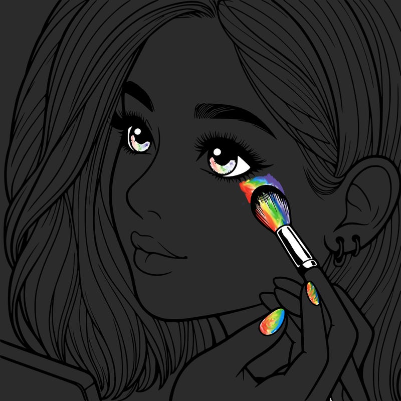 a realistic girl doing her makeup