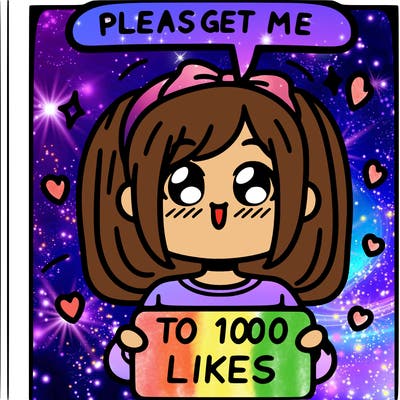 a girl saying please get me to 100 likes