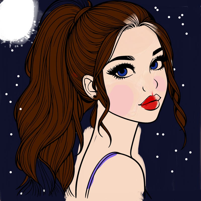 realistic pretty girl with high pony tail