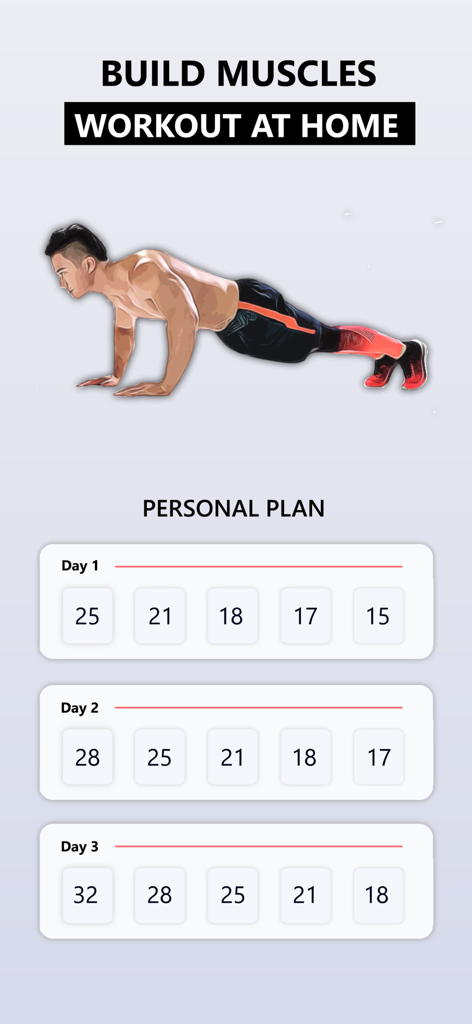 Titan - Home Workout & Fitness - Plan de entrenamiento personal de flexiones para desarrollar músculos en casa