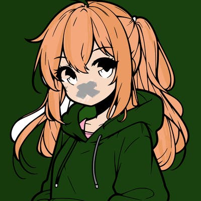 anime girl wearing hoodie