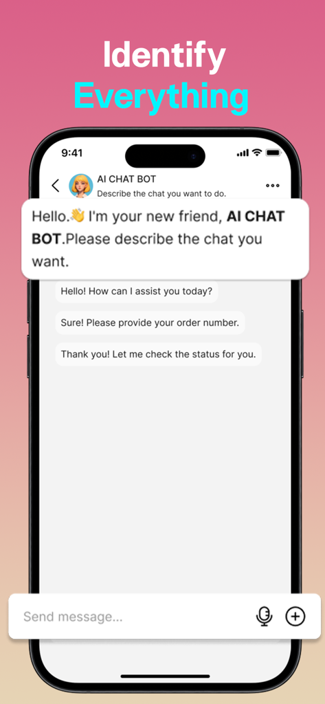 Music AIアプリのAIチャットボットインターフェースを表示するスマートフォン