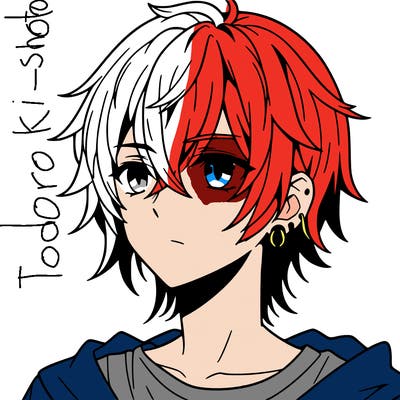 anime boy shoulder length hair and pierced ears