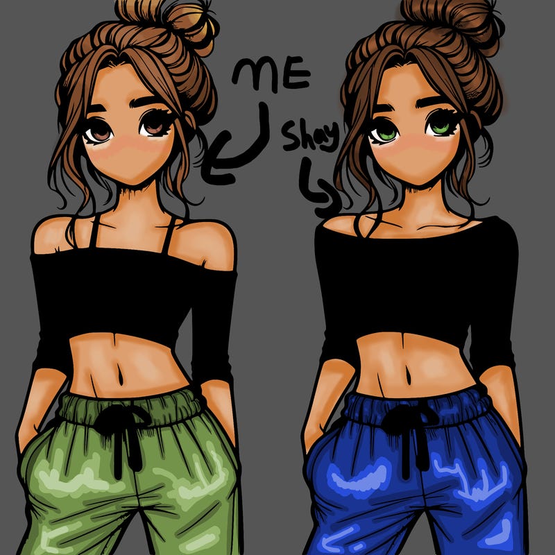 girl with croptop sweatpants hair in a bun realistic